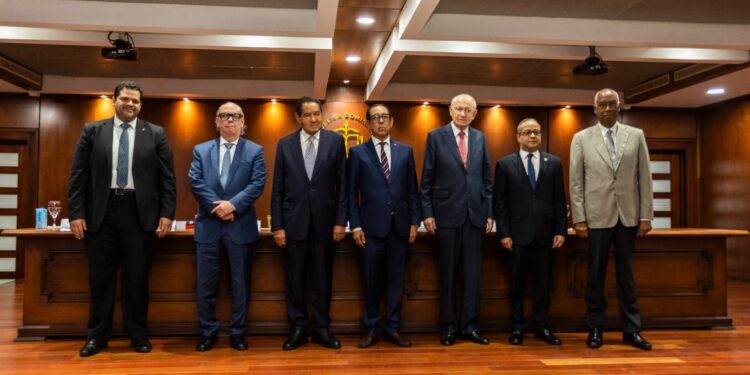 Ángel Brito, Dr. Eduardo Jorge Prats, Dr. Luis Arias, Dr. Manuel Herrera Carbuccia, Dr. Rafael Alburquerque, magistrado Napoleón R. Estévez Lavandier y Dr. Héctor Arias Bustamante.